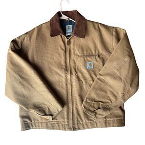 Carhartt Vintage Distressed Blanket Lined Work Jacket Tan khaki Size XL/50